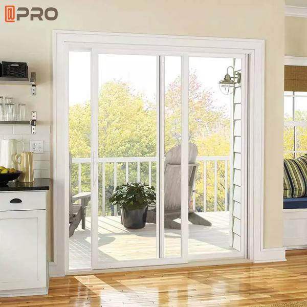 Powder Coated Aluminum Sliding Patio Doors Large Double Glazed Tempered Glass