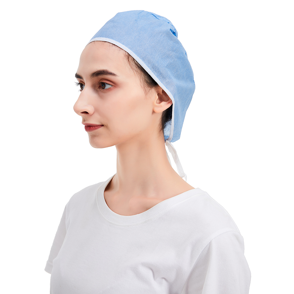 Anti Static SMS Disposable Non Woven Cap Double Elastic