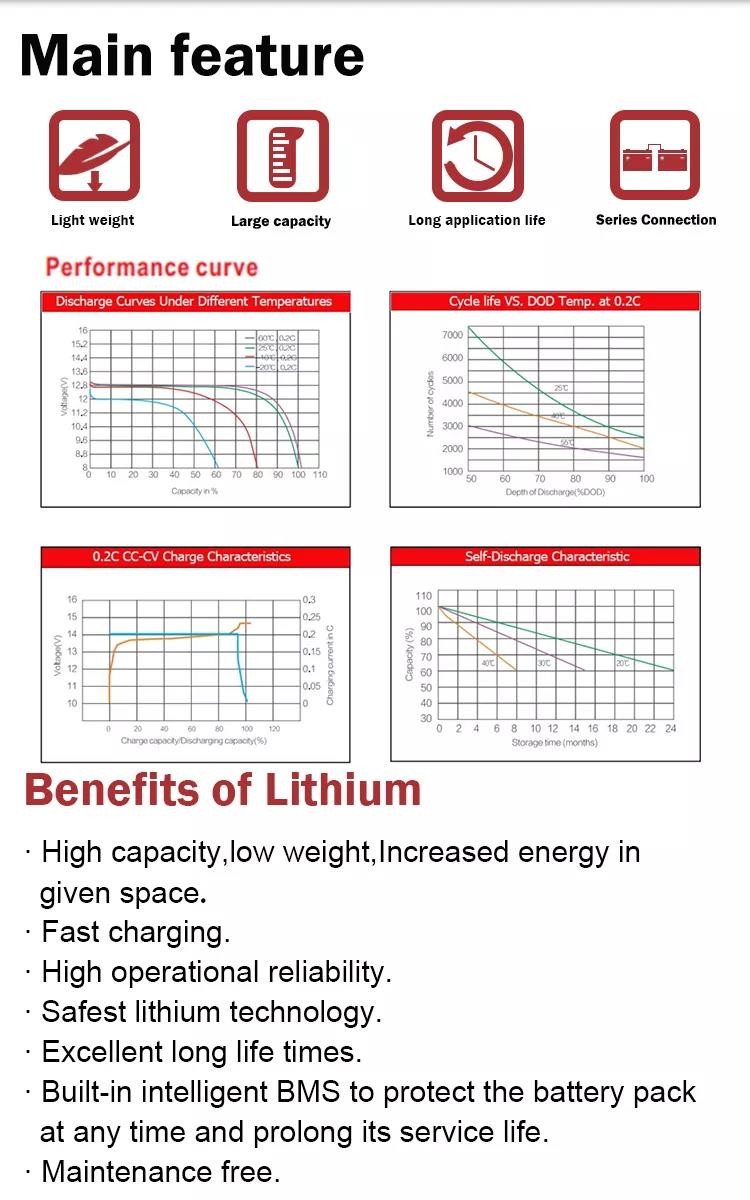 6000 Cycles Solar Energy Storage Battery 12ah Lithium Phosphate 12v