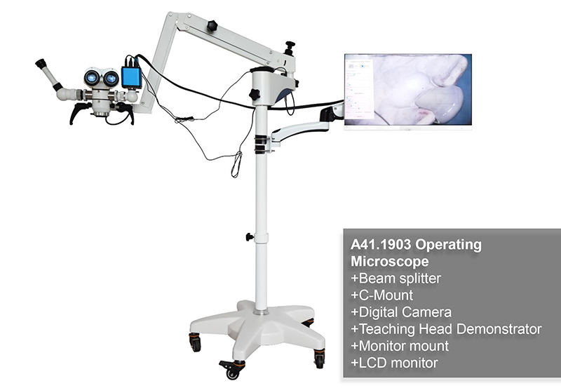 A41.1903 One Head 0-180° Manual Step Zoom Dental Operating Microscope 4.8x -16x