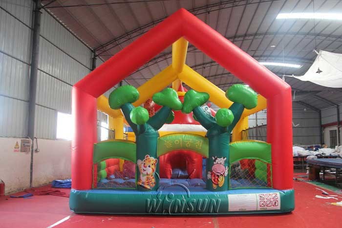 Forest Style Inflatable Fun City , Customized Size Blow Up Fun House