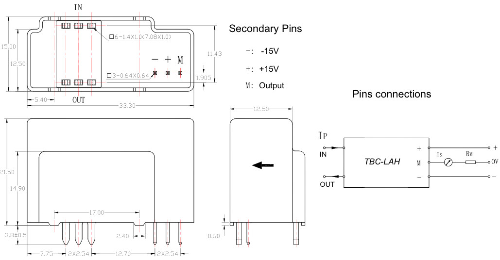 50A to 100A input Closed Loop Hall Effect Current Sensor SJ 20790-2000