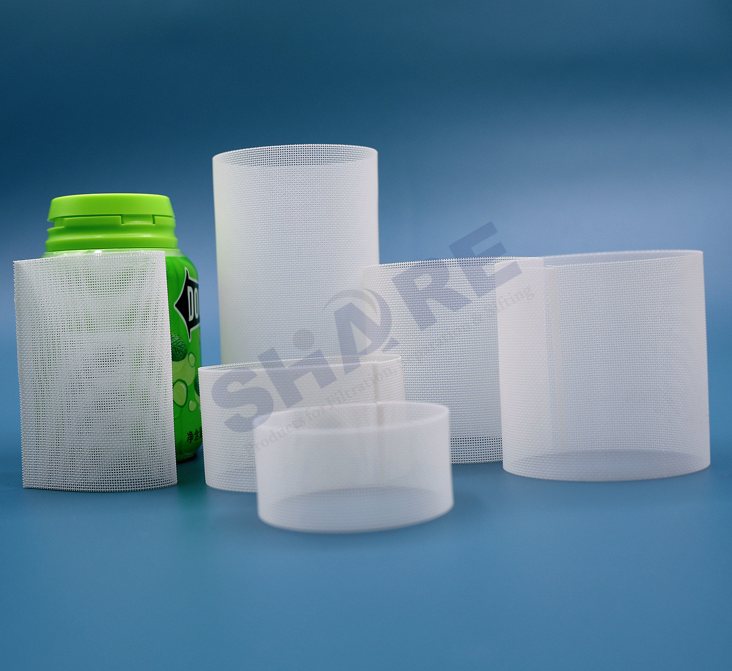 Custom Polyester Filter Mesh Cylinder Tubes Vertical Oblique Seam Ultrasonic Welding