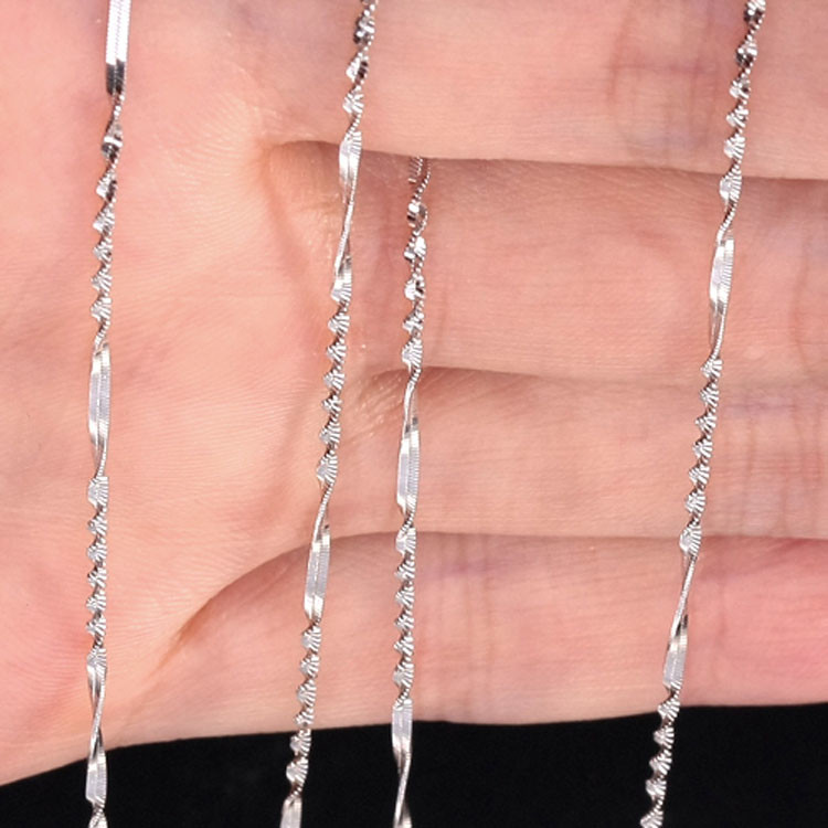 18K White Gold Link Chain Women Necklace 18 inches (NG013)