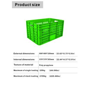 Customized Logo Nestable Plastic Storage Crate for Stackable and Space-Saving