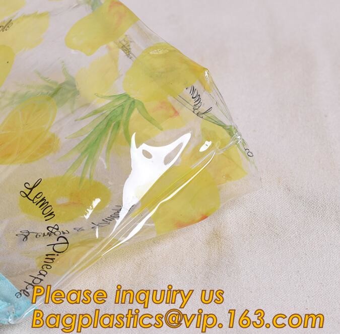 Plastic Bag OEM Custom PVC Loop Handle Image Printed Plastic Shopping Bag,Promotional Clear Waterproof Plastic Cosmetic