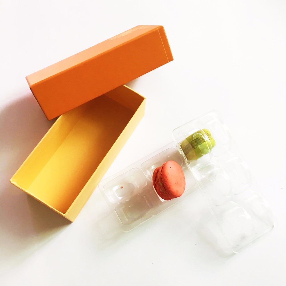 6 pcs macaron printing paper gift box packing boxes macarrons display macaron container with inner tray