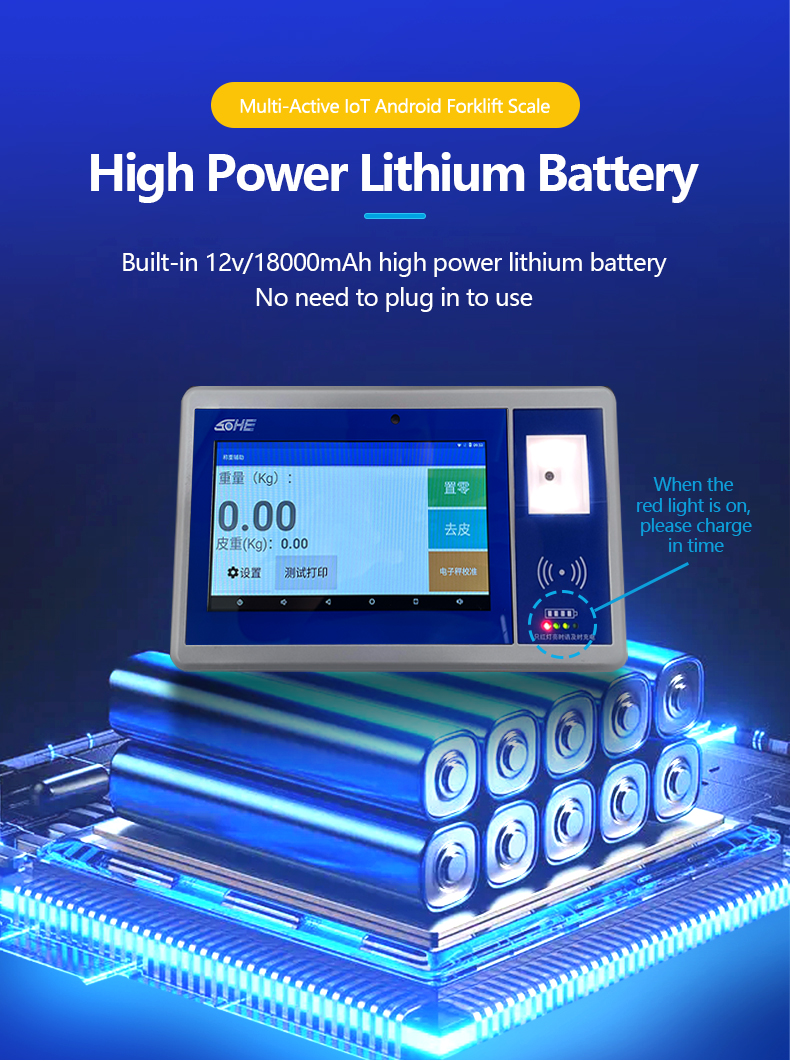 3000KG Capacity Weighing System SOHE Smart Android Forklift Scales with LED Display