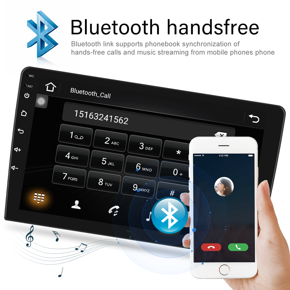 Wireless/Wired Carplay Android Auto Bluetooth FM Mirror Link Car Stereo 4 Core CPU 9" Screen Size MP5 Radio