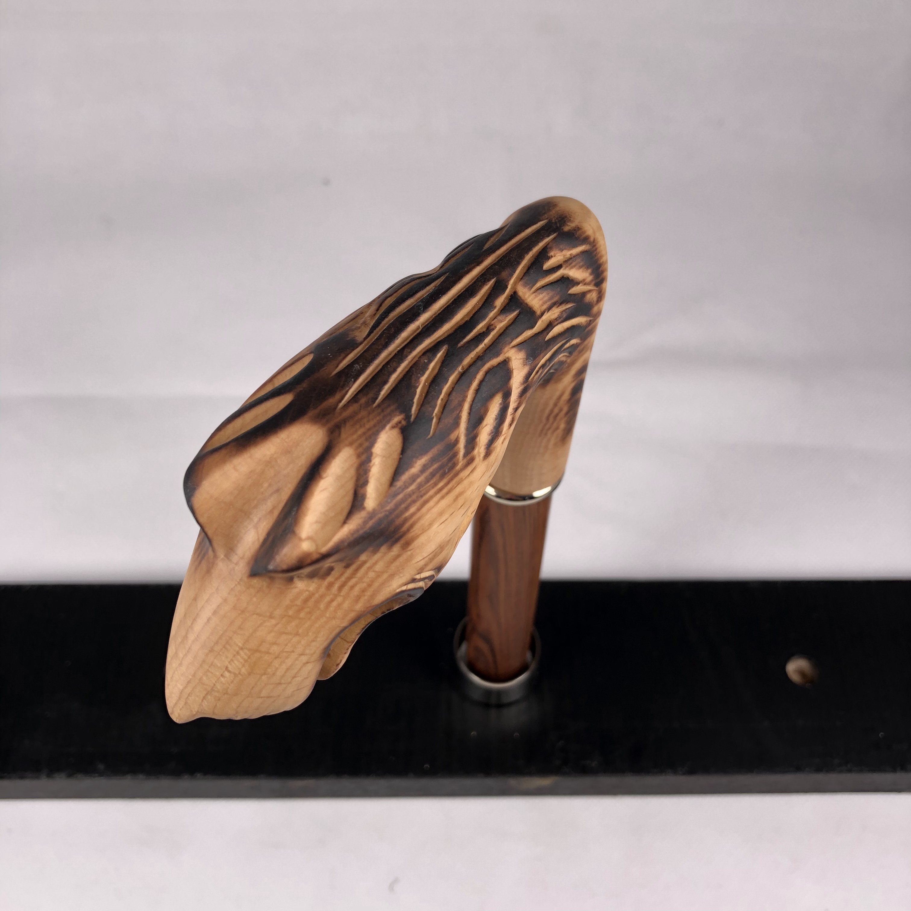 Finely Craft Antique Wooden Umbrella Handle Animal Design With No Burrs