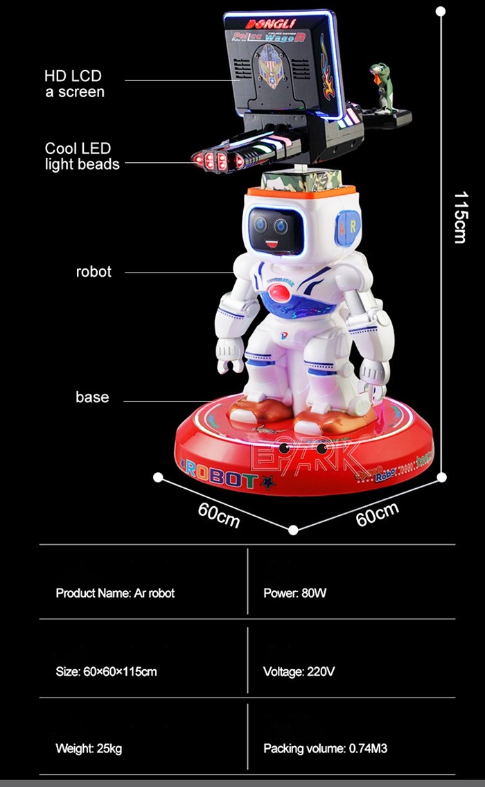 Amusement Park Coin Operated Arcade Game Robot Child Shooting Gun Game Machine