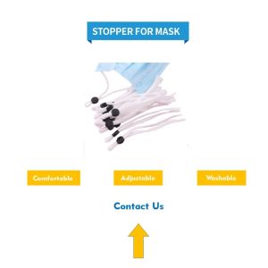 Flat Plastic Cord Stopper For Face Mask , Spring Loaded Cord Lock 9mm Size