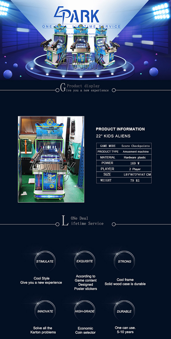 Kids 2 Player Shooting Cooperate Arcade Game Machine Visual Gun Experience