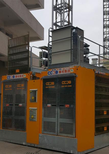 SC200/200BD Building Material Hoist , Rack Pinion Elevator Lifting Speed 0–36 M