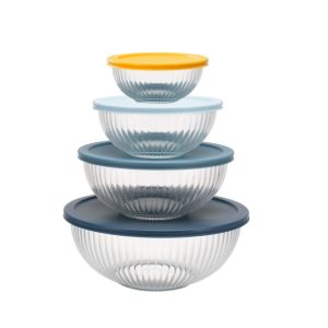 Borosilicate Glass Mixing Bowl 500ml-3500ml with PE Lid