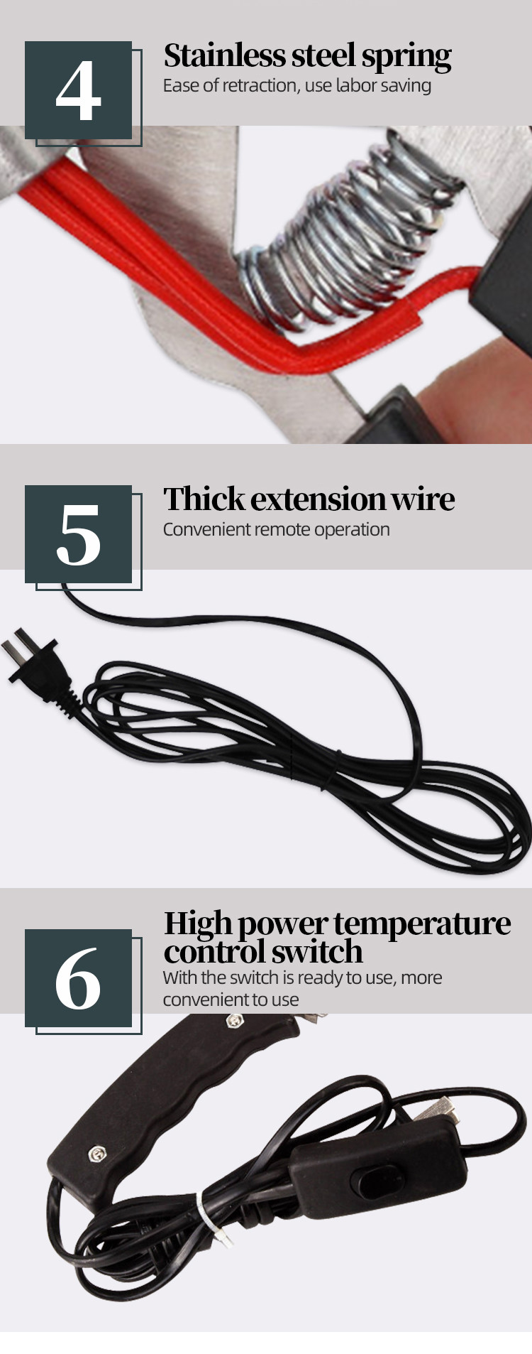 Ergonomic 150W Electric Tail Cutter For Piglet Sheep Goat