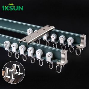 China Curved Ceiling Sliding Aluminum Curtain Track Bendable Recessed Curtain Rail on sale