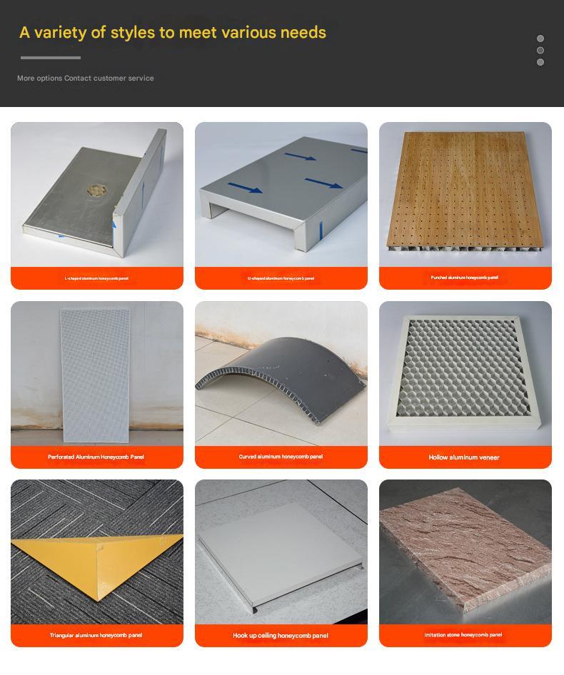 All Aluminum Ceiling Honeycomb Panel Wood Grain Sound Insulation Hot Aluminum Alloy Composite Stone Contemporary Design Style