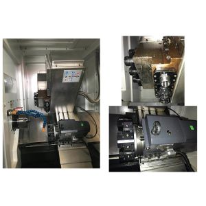 Two Axis Linear Way Slant Bed CNC Lathe Machine With 66mm Spindle Through Hole