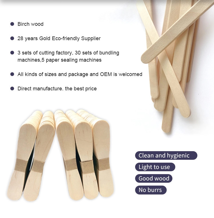 Natural Thickness 1.3mm Wooden Mixing Sticks For Ice Cream