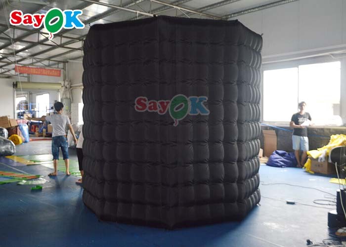 Black PVC Coated Blow Up Photo Booth 360 Photo Booth Enclosure
