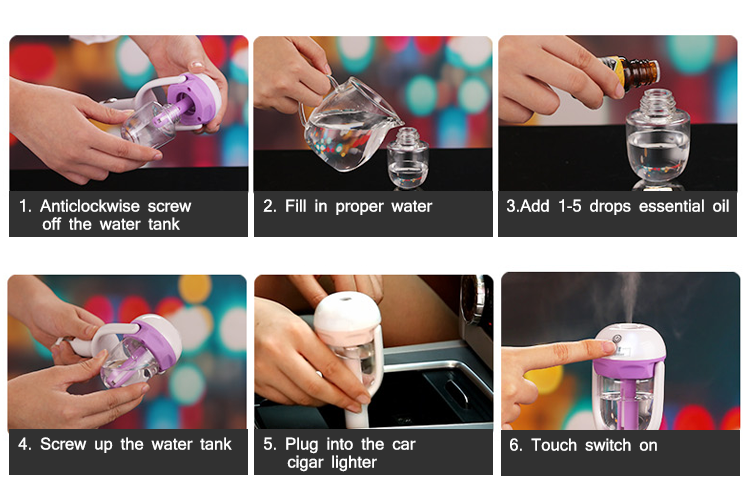 Micro 25ML/H Usb Ultrasonic Humidifier ,  Aroma Essence Car Diffuser 50ml 1