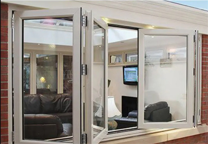 Aluminum Alloy Bi-Fold Windows Soundproof And Wind Pressure Resistant For Distributors