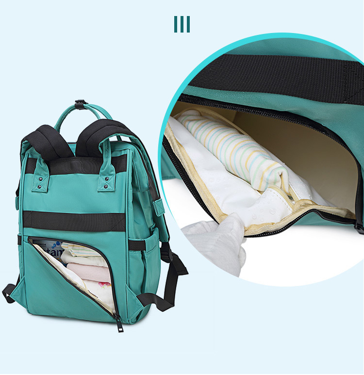 Multifunction Nylon Women Diaper Bags Bookbag 30*12*36cm