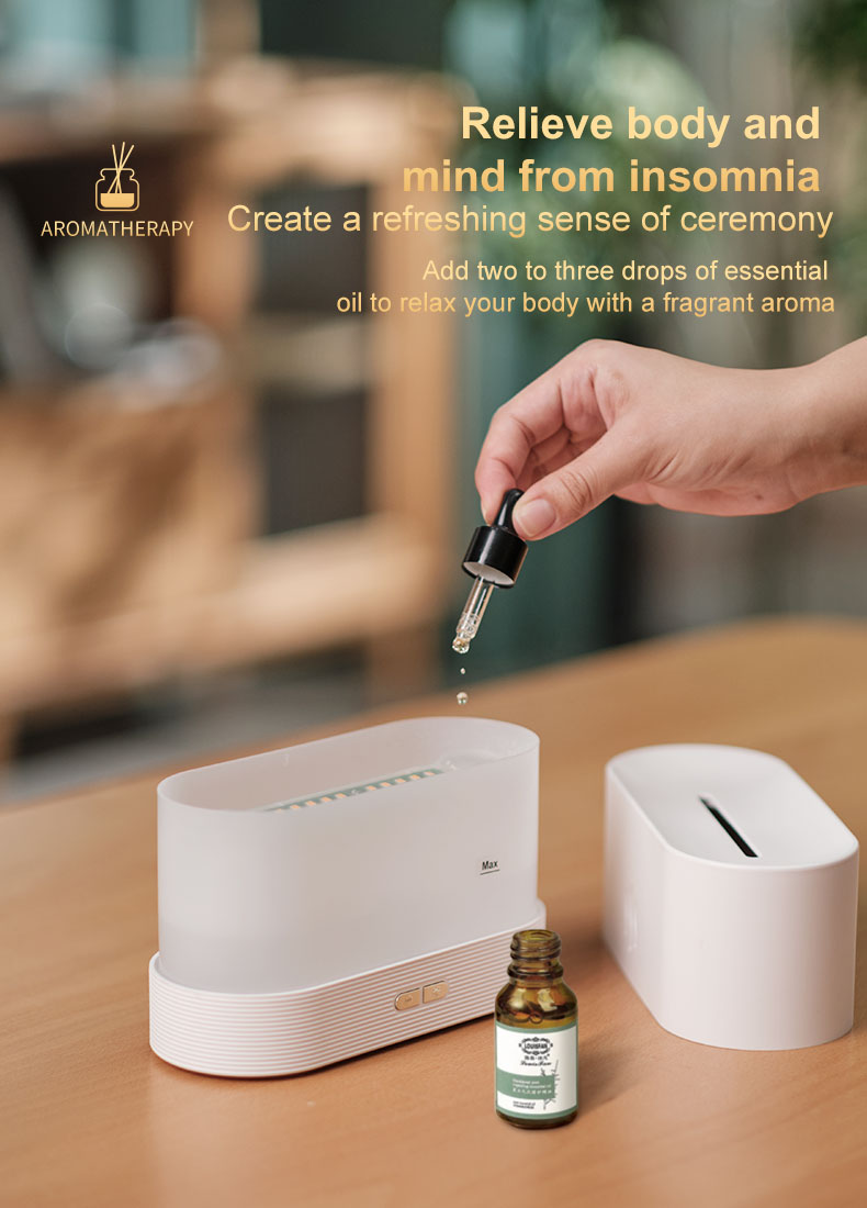 Homefish OEM Humificador Difusor De Aromas 180Ml Diffuser Simulation Flame Humidifier Ultrasonic Mist Air Humidifier Aroma