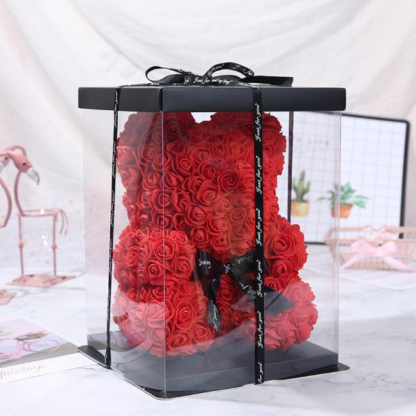 PE Roses Bear with More Colors Bear Roses for Christmas Gift Rose bear China