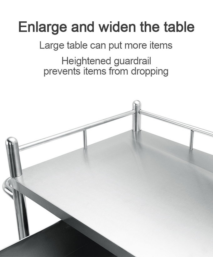 3 Layer Hospital Stainless Steel Medical Instrument Trolley
