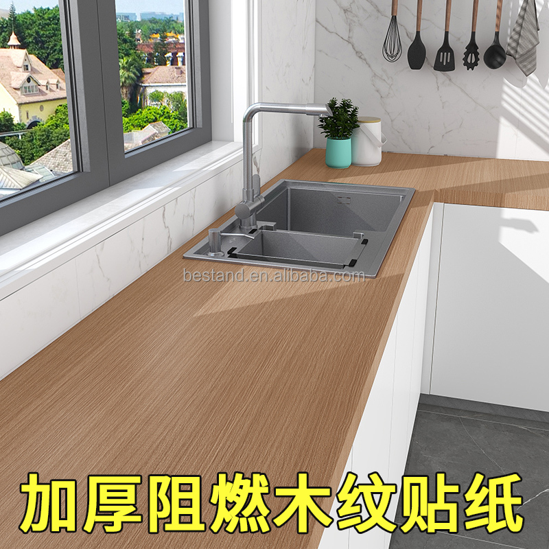 Heat Insulation Wood Grain Wallpaper Geometric Wood Effect Wall Paper