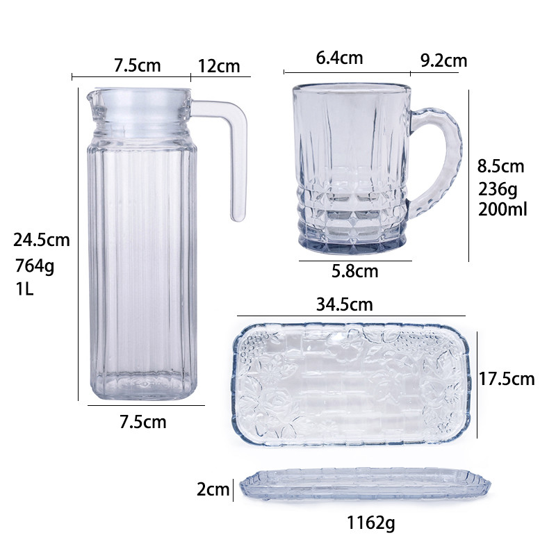 Hotel Silicone Cap 1000ml 200ml Glass Cold Kettle