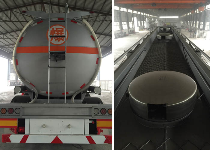 Fuel tanker trailer with ladder and manhole