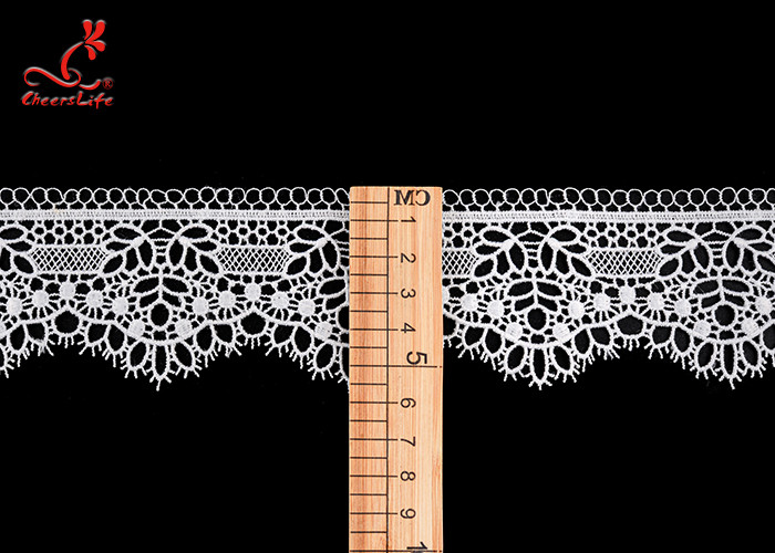 2 Inch Milk Yarn Water Soluble Lace Trim Scallop Side Chemical Embroidery White Ribbon Border