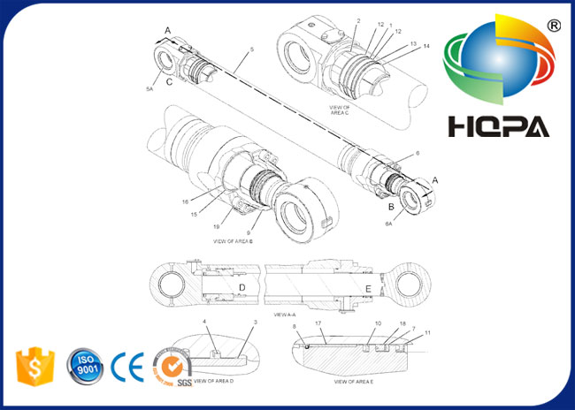 376-4336 225-4625 333-8750 518-5136 Boom Cylinder Seal Kit fitted for CAT excavator