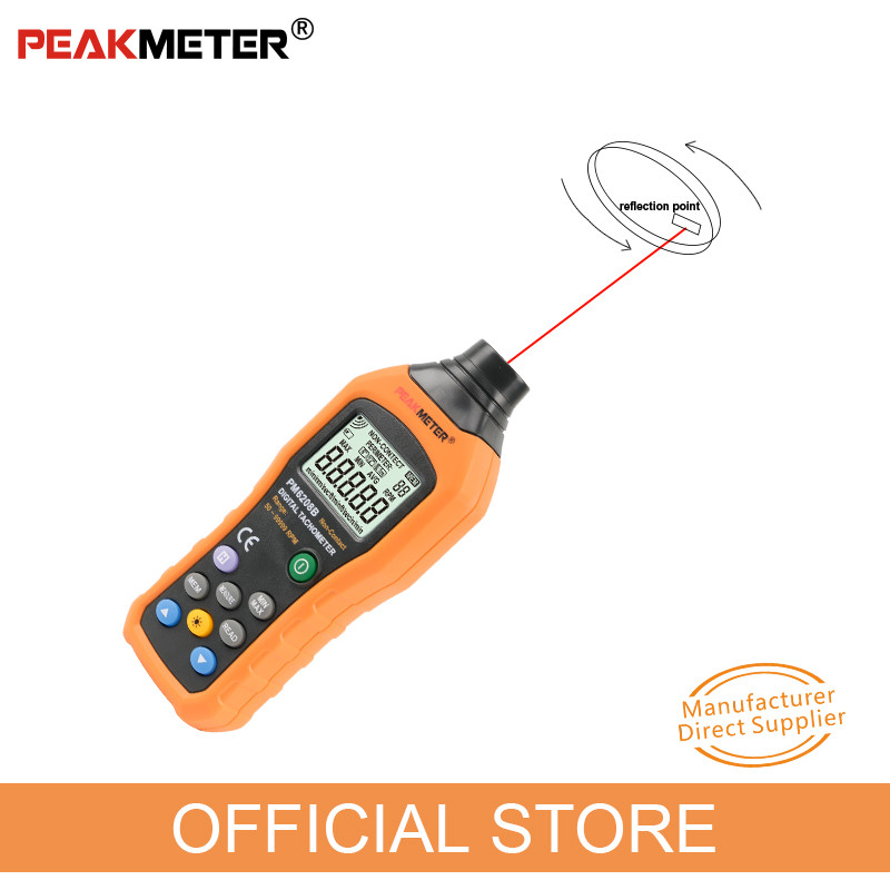 Hand Held Environmental Meter Non Contact Digital Tachometer Max Speed Rotation Tester
