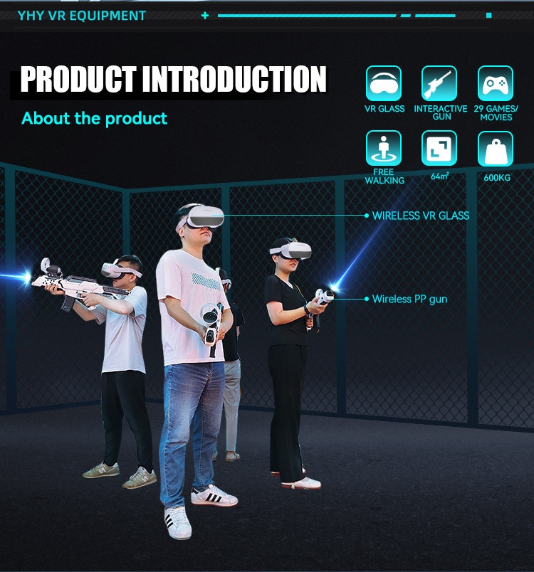 YHY New Launched 4 Players VR Shooting Simulator with 360 Free Roam and Multiplayer Games