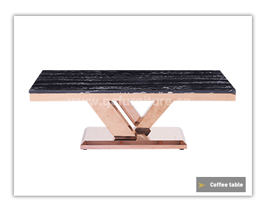 0.2CBM 78kg Marble Top Center Table No Folded Rose Gold Legs