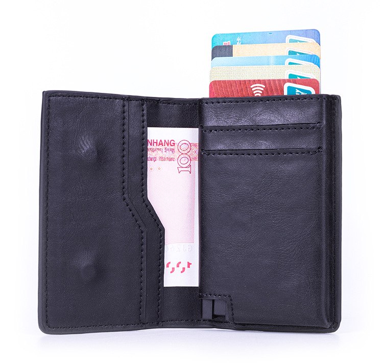 Multi-styles RFID Blocking Credit Cards Holder Wallet Crazy PU Leather Business Card Holders