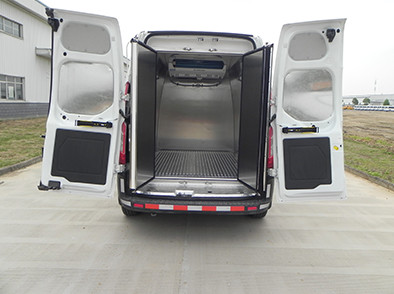 White Ford Transit Cargo Van Refrigerated Truck Gasoline 4×2