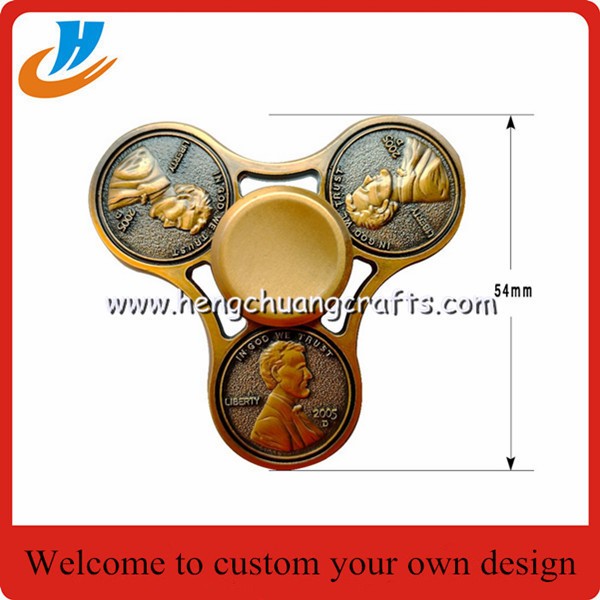 Children Finger Spiral Bearing Fidget Desk Toy Hydro Gear Tri-Spinner Bat Spinners Ring Hand Spinner
