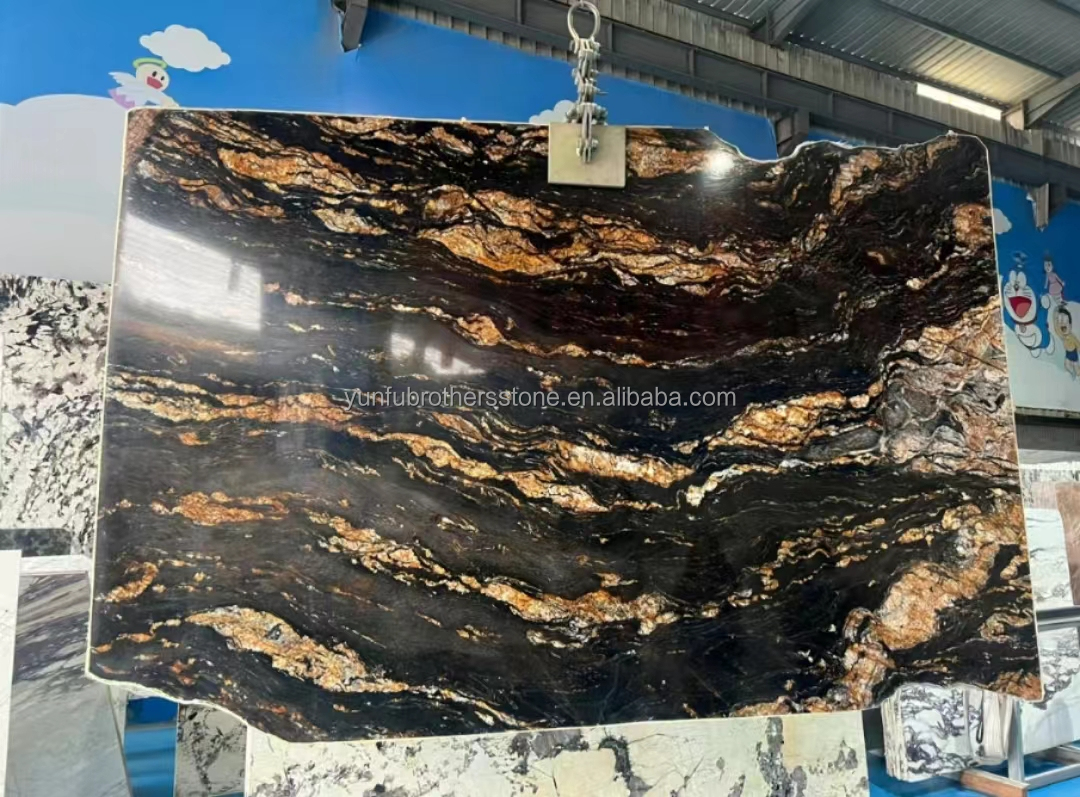 Chinese Granite Luxury Kitchen Countertop with Polished Black Gold Stone