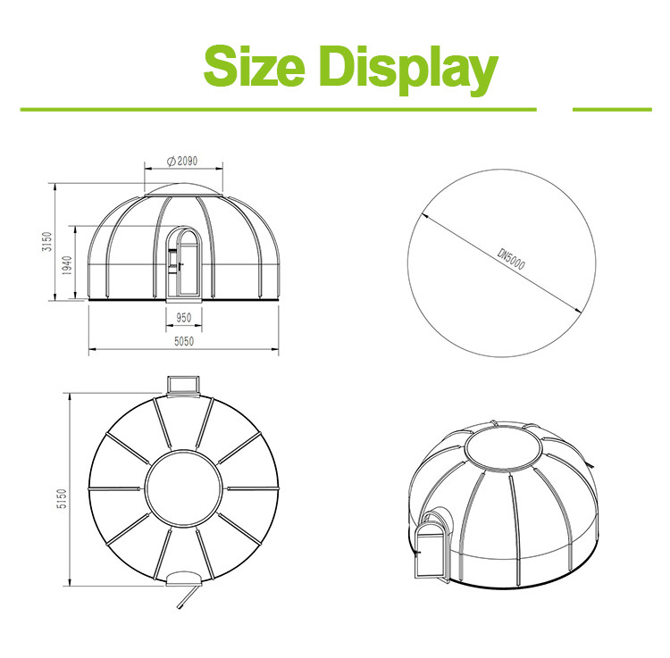 Waterproof Clear Igloo Dome Tent 6m Diameter Sunshade For Restaurant