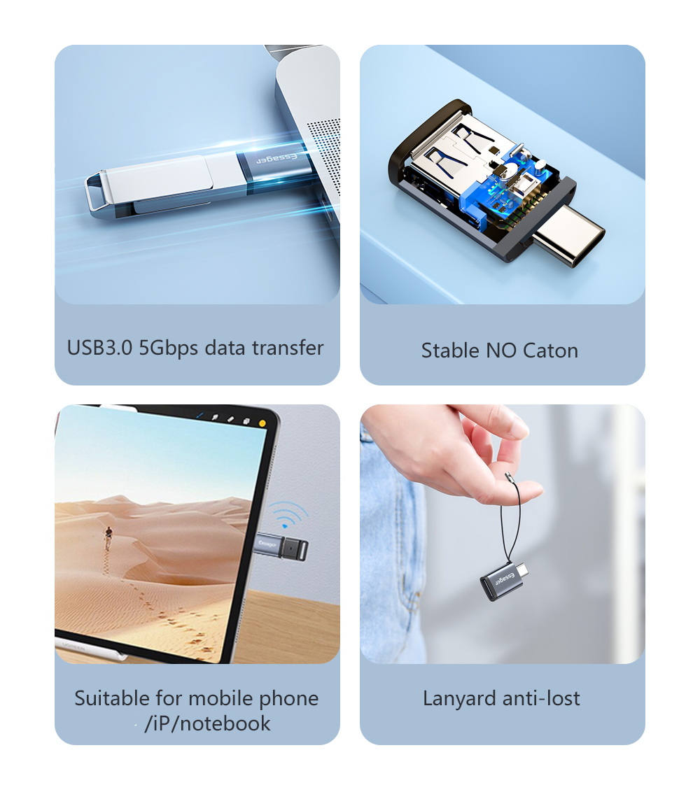 Type C OTG Adaptor To USB 3.0 Adapter 5Gbps Data Transfer OTG Adapter