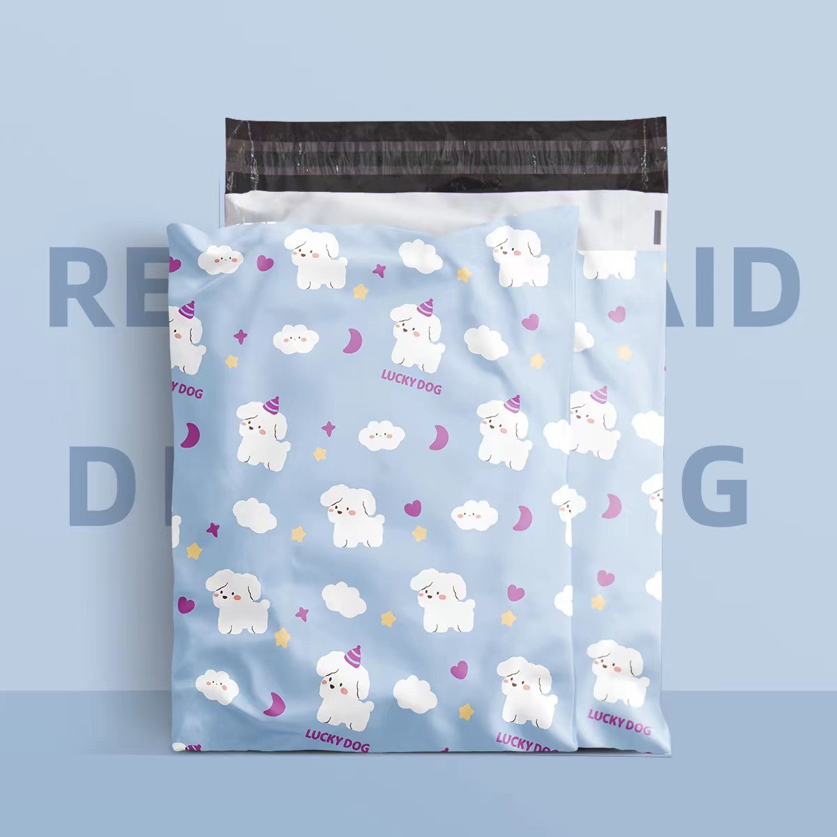 Customized Biodegradable Courier Bags With Photooxygen Degradation And Self Sealing Strip
