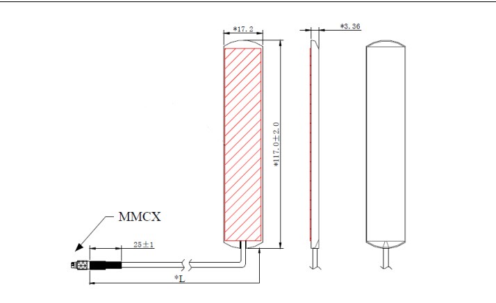 Impedance 50Ω 4.5dBi Wifi 2.4GHz Dipole Antenna with RG174 Cable and CE Certification