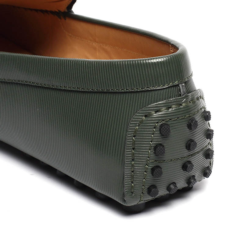 Euro 44size Men's Genuine Leather Moccasin Loafers Rubber Outsole