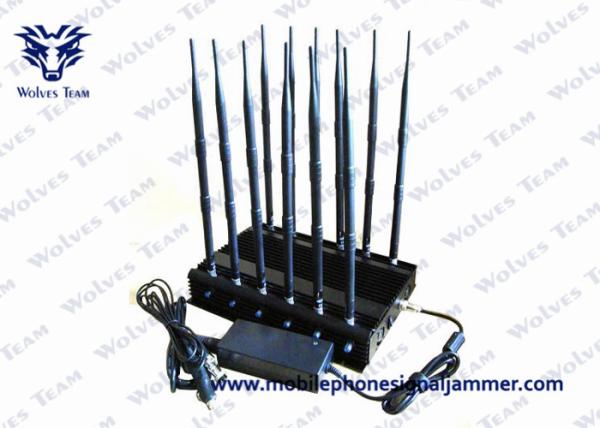 GSM CDMA High Power Signal Blocker , 12 Band Cell Phone Signal Jammer