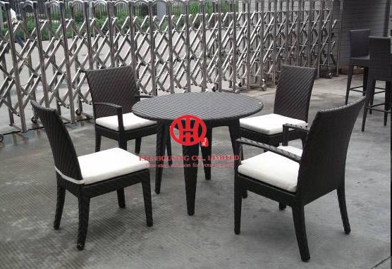 Outdoor rattan furniture round table and chair,outdoor garden dining table and chair